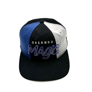 Vintage Orlando Magic Hat Cap Snap Back Blue Black Starter 90`s